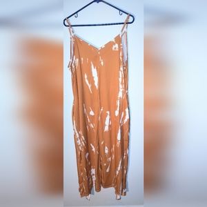 Brown hi low adjustable strap summer dress